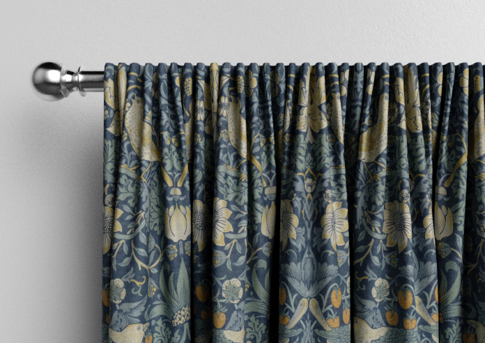William Morris At Home Strawberry Thief, Woad - Made to Measure Curtains - Image 9